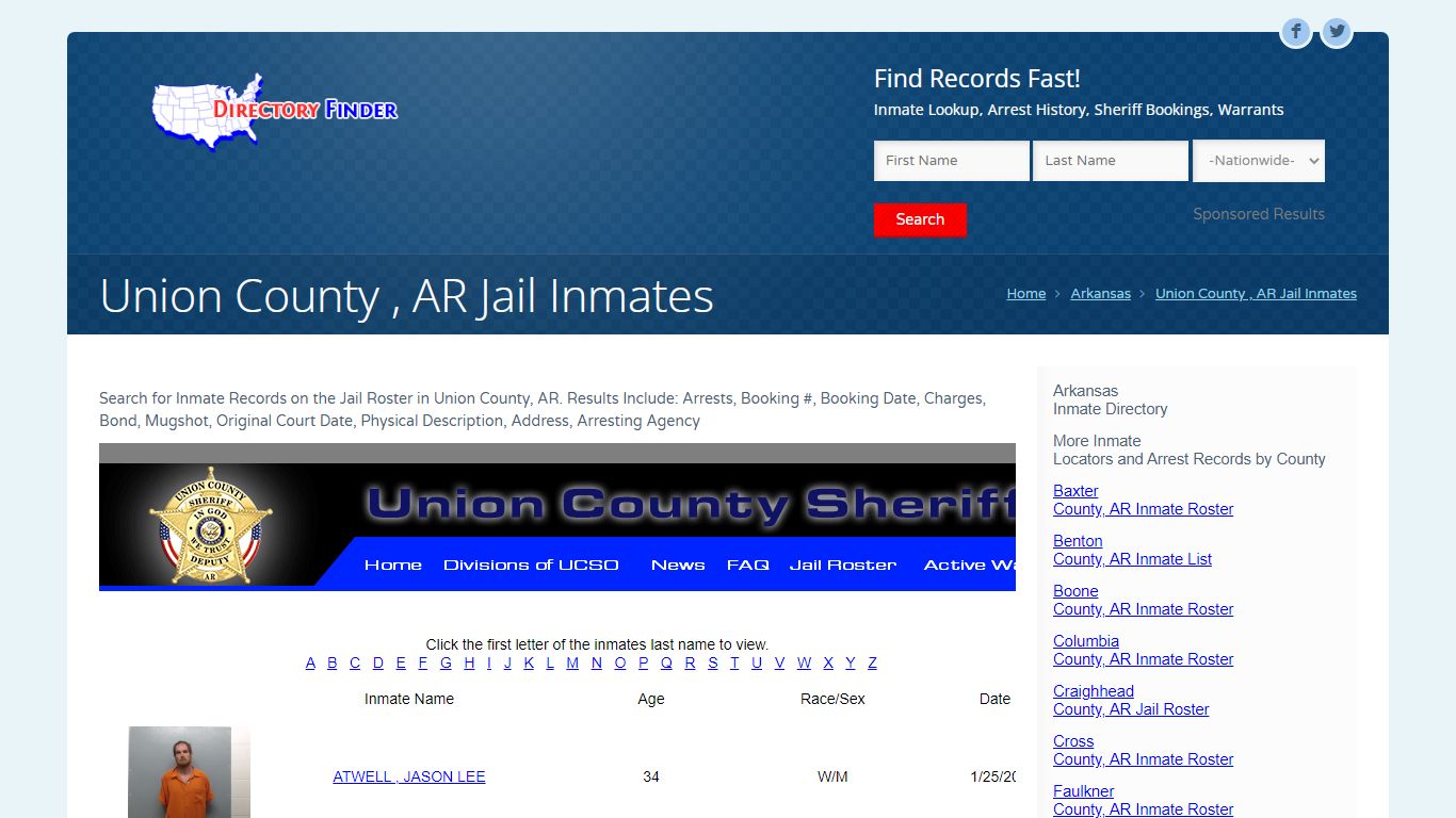 Union County , AR Jail Inmates | People Lookup